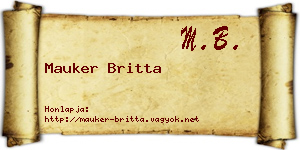 Mauker Britta névjegykártya
